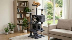 Škrabadlo pre mačky Hawaj 138 x 49 cm tmavo šedá