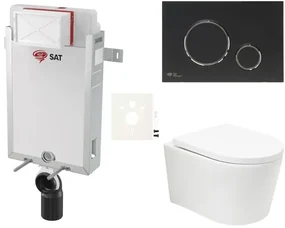 Závesný wc set SAT BREVIS na zamurovanie vírové splachování SIKOSZBRTOR78
