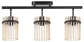 Prisadený luster 3xE27/60W/230V čierna/béžová