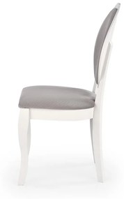 Jedálenská stolička VELO – masív, látka, viac farieb biela / šedá