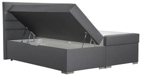 Čalúnená posteľ s úložným priestorom a matracami s topperom NEW BOLERO 180x200 cm sivá