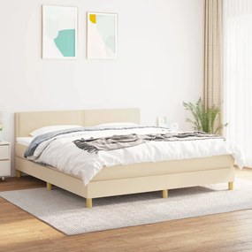 Posteľný rám boxspring s matracom krémový 180x200 cm látka 3140558