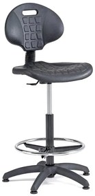 Pracovná dielenská stolička KILDA, s opierkou nôh, výška 540-740 mm