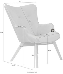 Zamatové kreslo v levanduľovej farbe Niko – Ropez