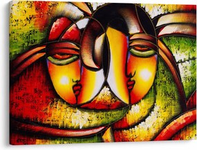 Obraz - Olejomaľba, abstraktné tváre (70x50 cm)