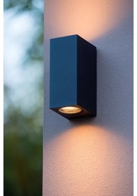 Lucide 69800/02/30 - Vonkajšie nástenné svietidlo ZARO 2xGU10/35W/230V IP44 čierna