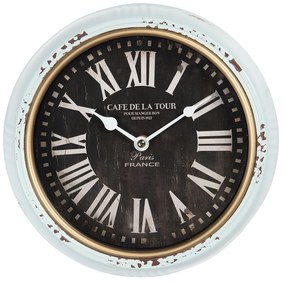 Vintage nástenné hodiny s patinou Cafe De La Tour - Ø 24 * 3 cm / 1 * AA