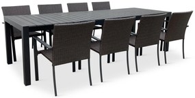 Záhradný jedálenský set Grande Pasto + 8x ratanová stolička Wicker Pat