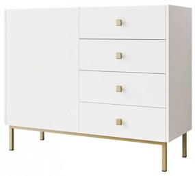 Komoda Probazzo 1D4SZ (biela + zlatá) . Vlastná spoľahlivá doprava až k Vám domov. 1103667