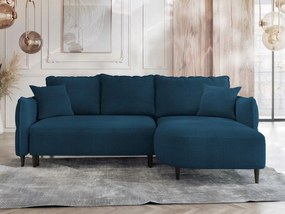 Rohová sedačka Evorde (modrá) (s úl. priestorom) (p)