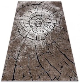 Moderný koberec COZY 8875 Wood, kmeň stromu - Štrukturálny, dve vrstvy rúna, hnedá Veľkosť: 120x170 cm