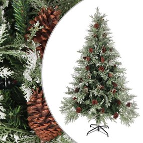 Vianočný stromček, borovicové šišky zeleno-biely 120 cm PVC&PE 340533