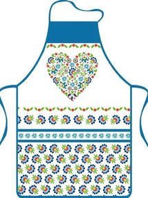 B-1 FOLK BLUE HEART sada chňapka so zásterou