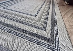 HU Sivo-béžový moderný koberec Boho 872-S so vzorom obdĺžnikov Rozmer: 60x100 cm