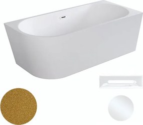 Besco Akrylátová voľne stojaca rohová vaňa Zoya Glam Z 150x75 (170x80) biela/zlatá BESCO-Typ výpuste: Click-Clack s prepadom, grafit, BESCO-Rozmery: …