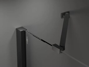Mexen Velar Duo, posuvné sprchové dvere do otvoru 200 cm, 8mm sklo námraza, čierna matná, 871-200-000-32-70