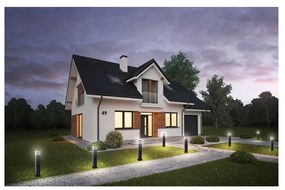 BERGE Vonkajšia stĺpová záhradná lampa BELLA - ME0012 - 60 cm - čierna