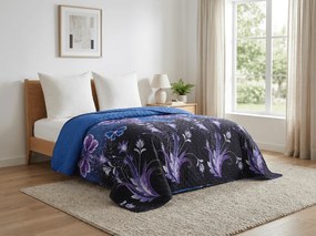 Prehoz na posteľ VIOLET BUTTERFLY, tmavomodrý Rozmer: 170 x 210 cm