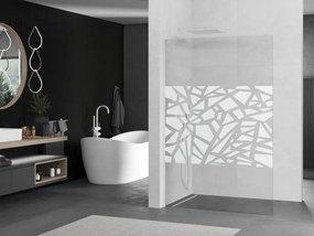 Mexen Kioto L, sprchová zástena Walk-In 70 x 200 cm, 8mm číre sklo biely vzor, biely profil, 800-070-103-20-85