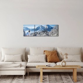 Obraz - Váhľad na zimnú krajinu (s hodinami) (90x30 cm)