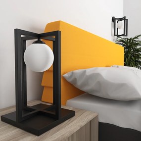 Stolná lampa Diego, 1x biele sklenené tienidlo, b