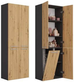 Kúpeľňová skrinka Neltossa 1 (antracit + dub artisan). Akcia -21%. Vlastná spoľahlivá doprava až k Vám domov. 1132982