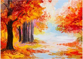 Obraz - Olejomaľba, farebná jeseň (70x50 cm)