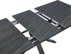 Vintino Rozkladací jedálenský stôl KAIRON 140–180 cm – sivý matný / čierna oceľ