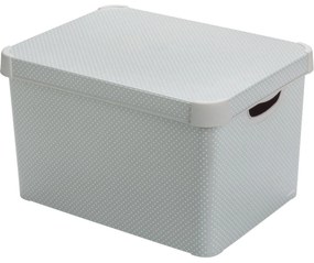 Curver Úložný box L šedý s bodkami