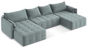 Modrá rozkladacia/s úložným priestorom rohová pohovka (do tvaru "U") Moku – Makamii