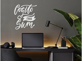 drevko Drevená dekorácia Cogito ergo sum Rozmer obrazu: 44 x 39,5 cm, Farba dekorácie: Čierna