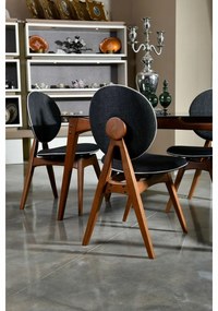 Súprava jedálenských stoličiek Touch Anthracite and Walnut, 2 ks