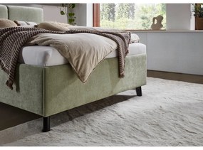 Svetlozelená čalúnená dvojlôžková posteľ s roštom 140x200 cm Piano – Meise Möbel