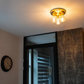 Stropné svietidlo Art Deco zlaté okrúhle - Facil 3