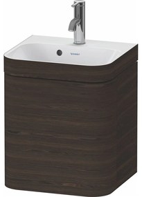 DURAVIT Happy D.2 Plus c-bonded závesná skrinka s nábytkovým umývadielkom s otvorom, 1 dvierka, pánty vľavo, 400 x 360 x 480 mm, orech kartáčovaný, HP4633O69690000