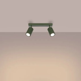 Sollux SL.1618 - Bodové svietidlo KARBON 2xGU10/10W/230V zelená