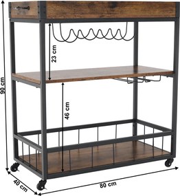 Servírovací vozík na kolieskach Silvius