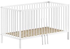 Biela postieľka z borovicového dreva 70x140 cm DINO – Vipack