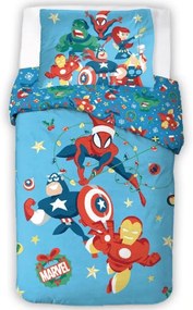 TipTrade Vianočné bavlnené obliečky 140×200 + 70×90 cm – Avengers Vianočná Jazda