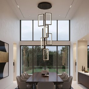 Toolight Toolight, LED závesné svietidlo 18W, 3000K, 1500lm, LHJ089-7CP, čierna, OSW-50064