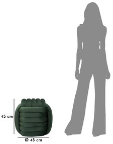 Zelený zamatový taburet Softy – Mauro Ferretti