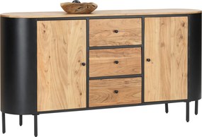 XXXLutz ŠIROKÁ KOMODA, akácia, čierna, farba akácie, 170/90/40 cm Ambia Home - Komody - 001630013404