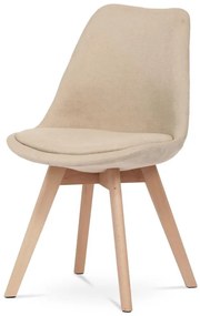 Židle jídelní CT-751 CRM2, krémová látka, nohy bukové dřevo