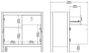 Čierna nízka komoda 82x80 cm Madrid – Tvilum
