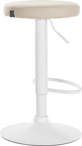 Barová stolička Ponte - koženka, biely rám - Krémová