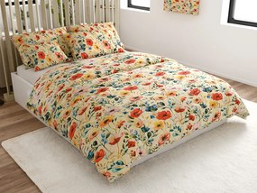 Krepové obliečky FLOREEN krémové Rozmer obliečky: 70 x 90 cm | 140 x 200 cm