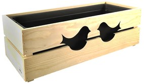 AMADEA Drevený obal s hrantíkom s vtáčikmi, 52x21,5x17cm, český výrobok