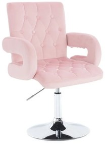 LuxuryForm DESIGN Stolička BOSTON VELUR na striebornom tanieri - svetloružová