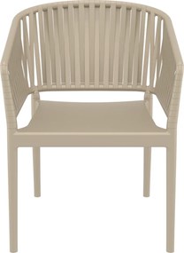PORTOFINO záhradná stolička s podrúčkami taupe