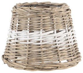 Hnedo biele prútené tienidlo na lampu - Ø 20 * 15 cm